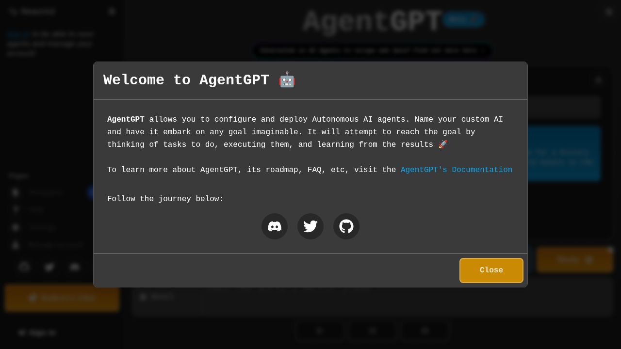 AgentGPT screenshot