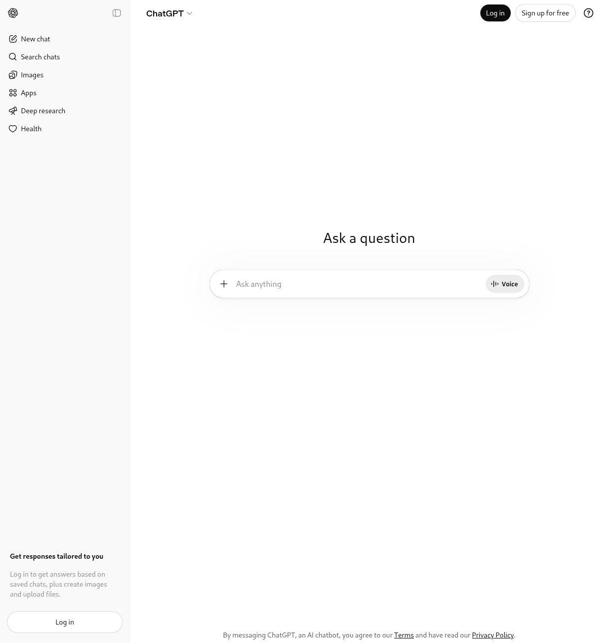ChatGPT screenshot