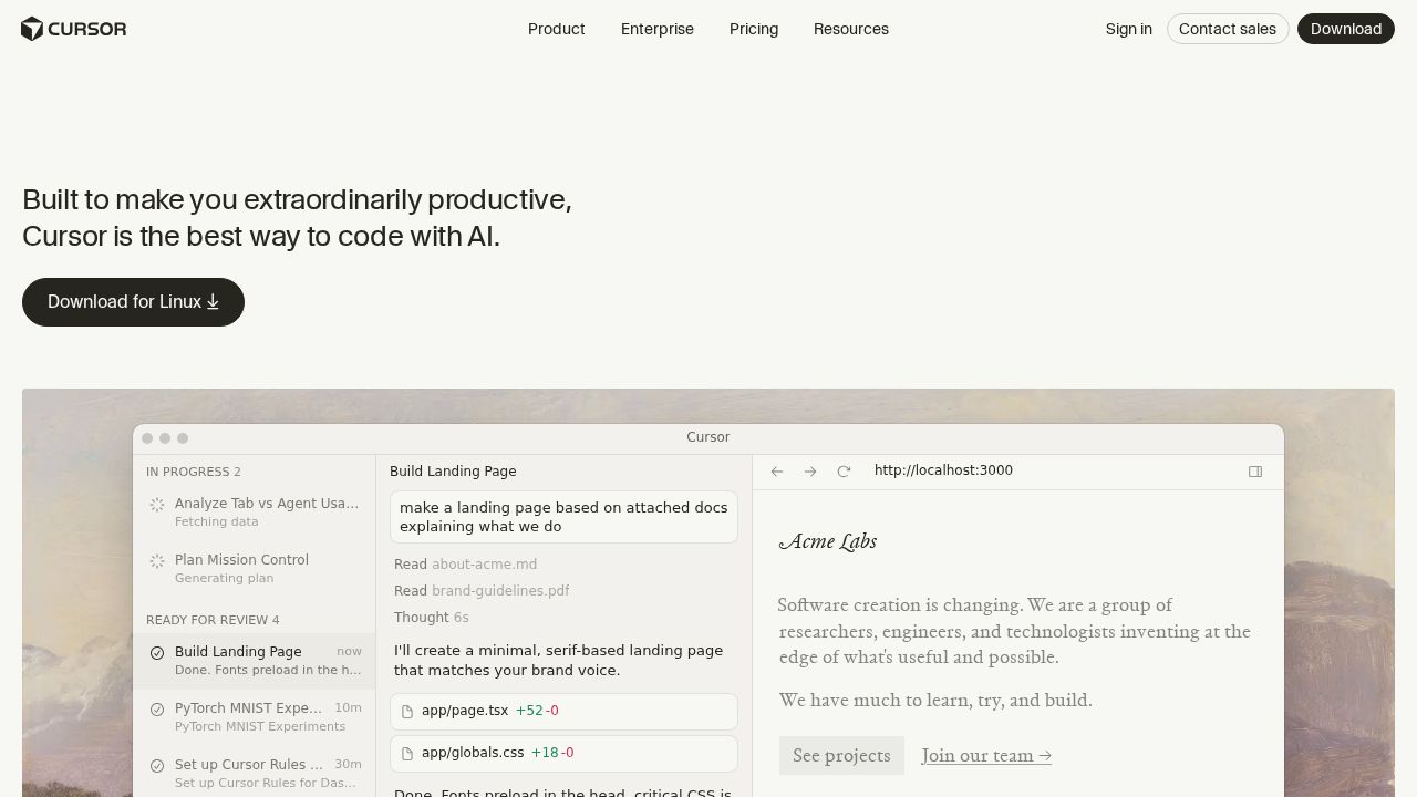 Cursor screenshot