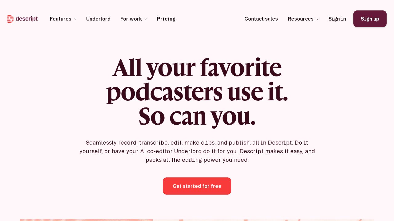 Descript Podcast screenshot