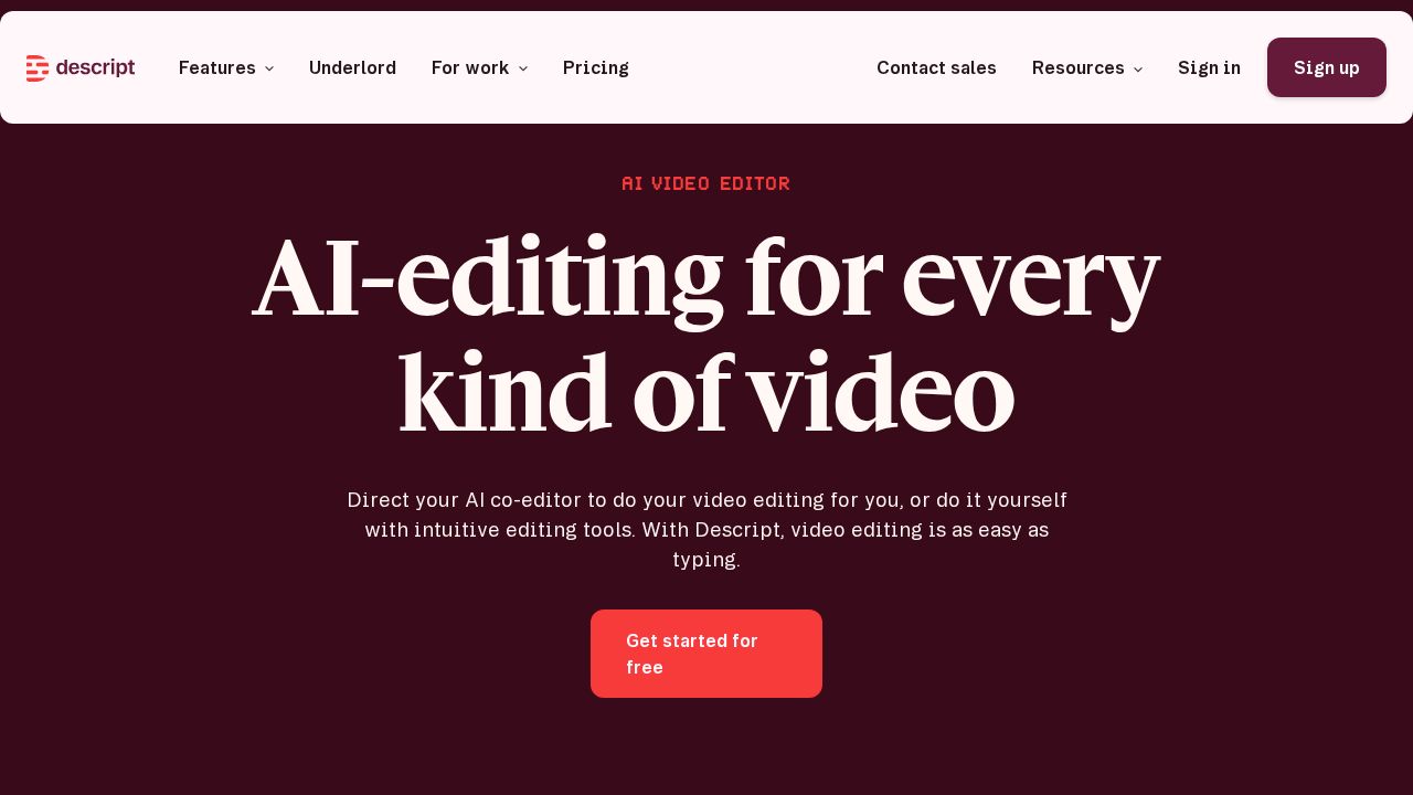 Descript screenshot
