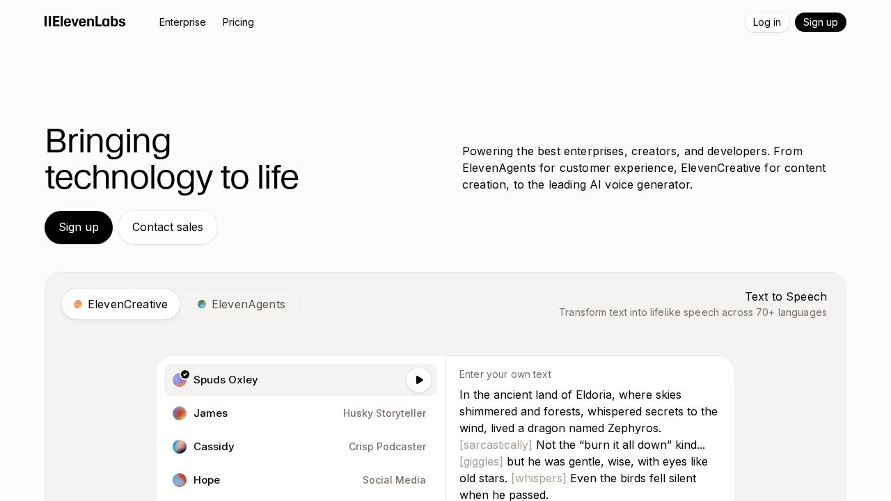 ElevenLabs screenshot