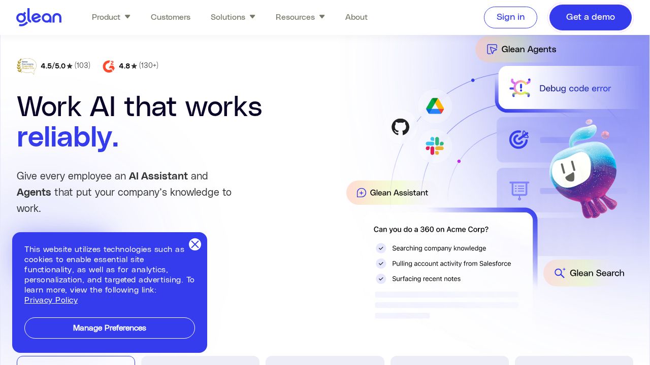 Glean screenshot