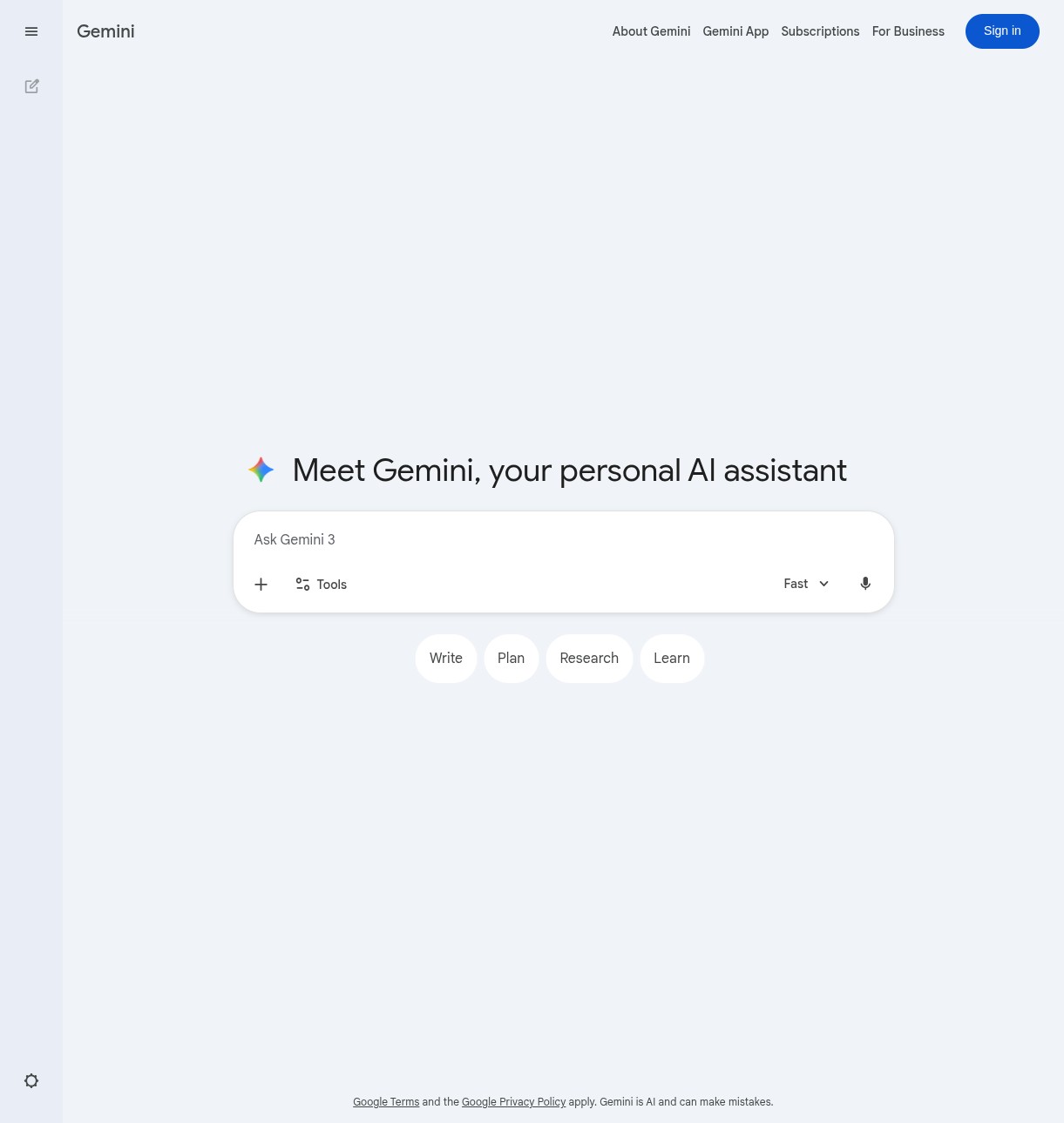 Google Gemini screenshot