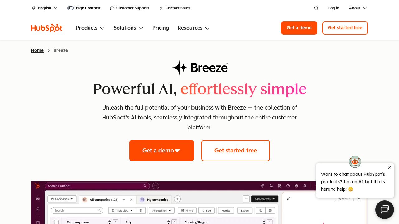 HubSpot AI screenshot