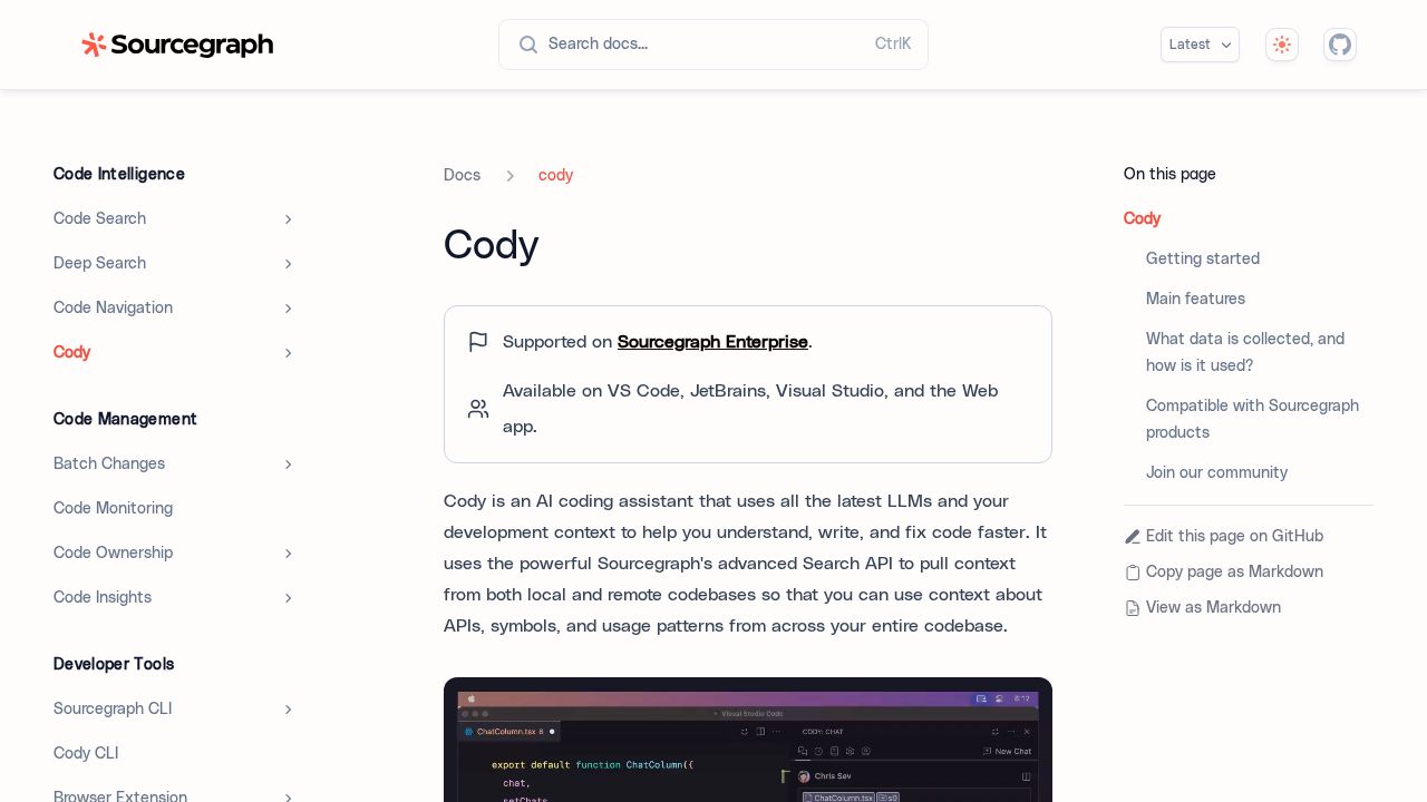 Sourcegraph Cody screenshot