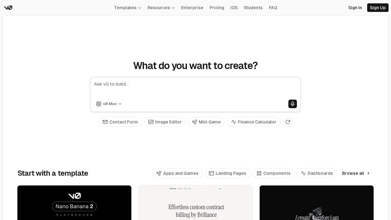 v0 screenshot